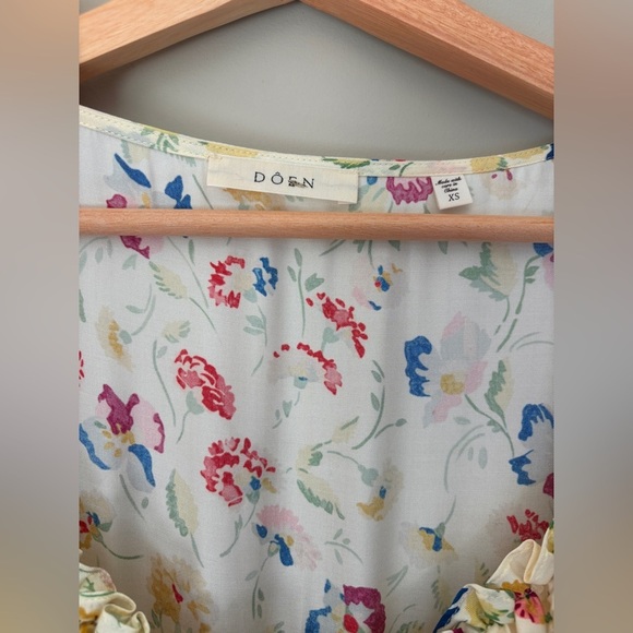 NEW DOEN Valerine SIlk Blend Dress Windswept Blooms Cream Floral | US XS - Picture 11 of 17